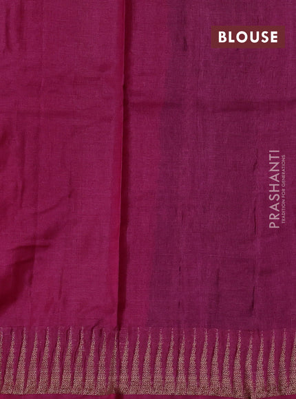 Peacock Blue & Pink Banarasi Tussar Silk Saree