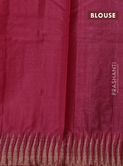 Coffee Brown & Maroon Banarasi Tussar Silk Saree