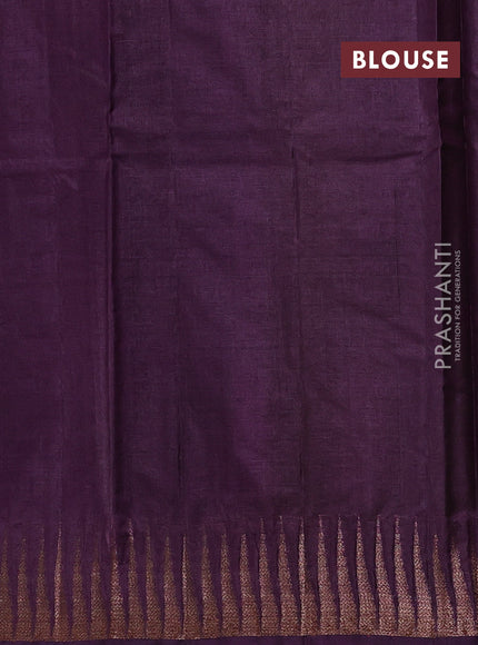 Mehendi Green & Purple Banarasi Tussar Silk Saree