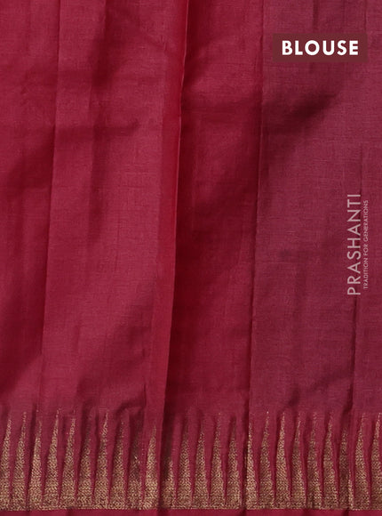 Blue & Maroon Banarasi Tussar Silk Saree
