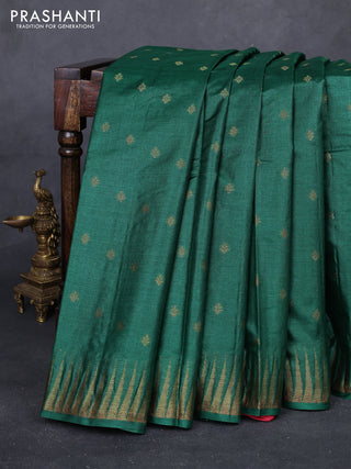 Green & Maroon Banarasi Tussar Silk Saree