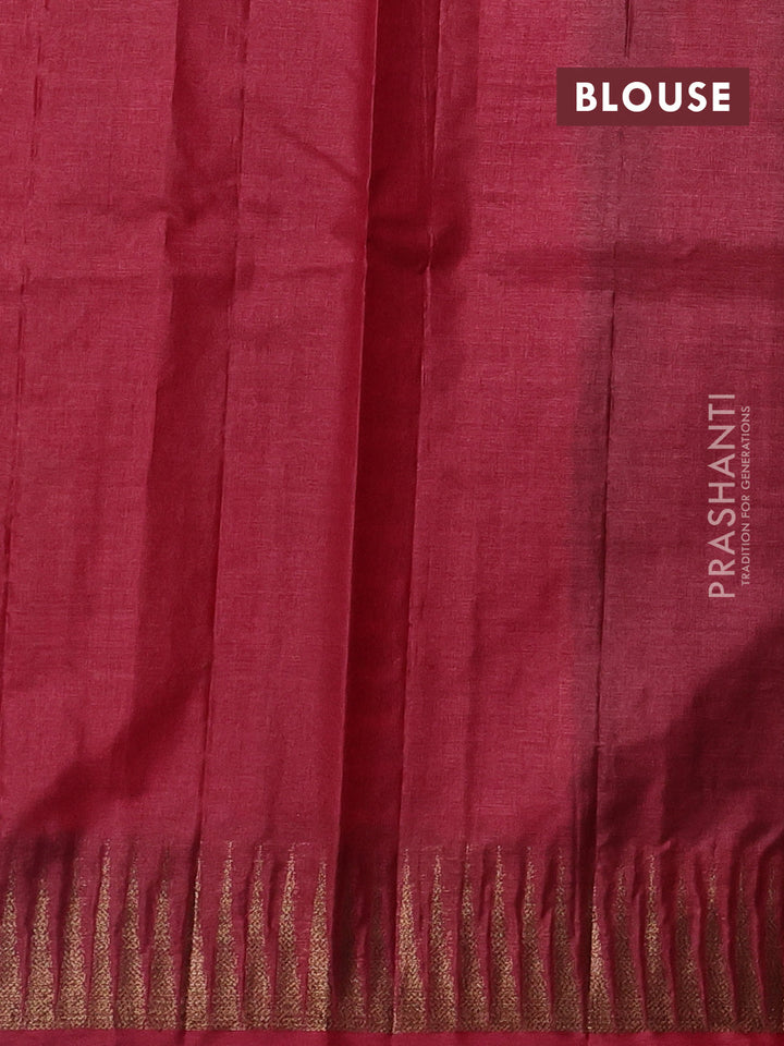 Green & Maroon Banarasi Tussar Silk Saree
