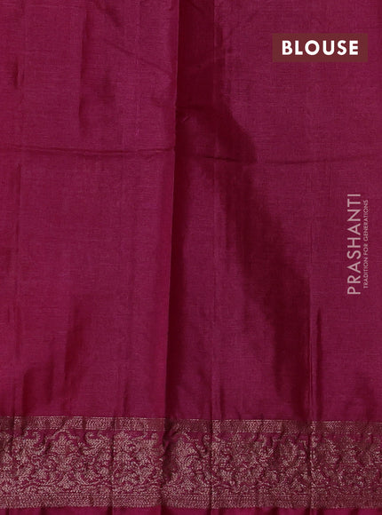 Peacock Blue & Magenta Pink Banarasi Tussar Silk Saree