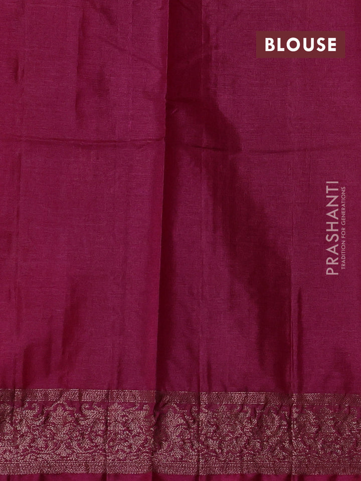 Peacock Blue & Magenta Pink Banarasi Tussar Silk Saree