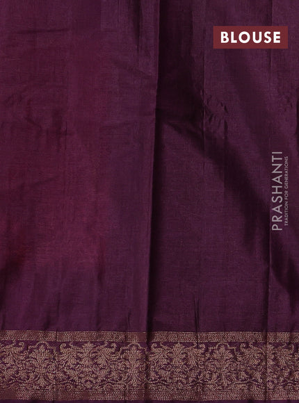 Rustic Orange & Purple Banarasi Tussar Silk Saree