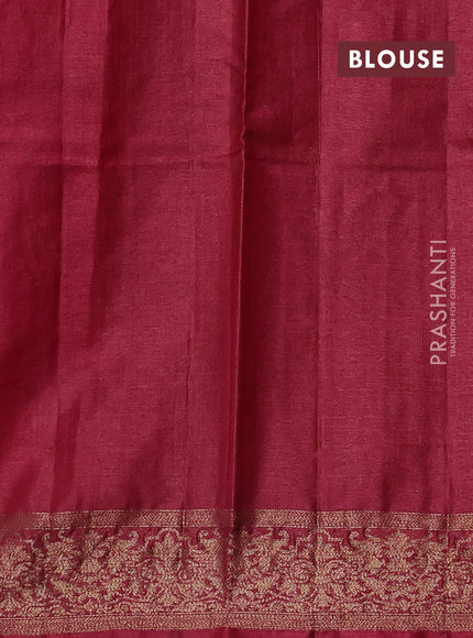 Blue & Maroon Banarasi Tussar Silk Saree