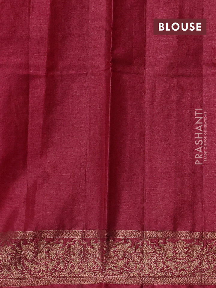 Blue & Maroon Banarasi Tussar Silk Saree