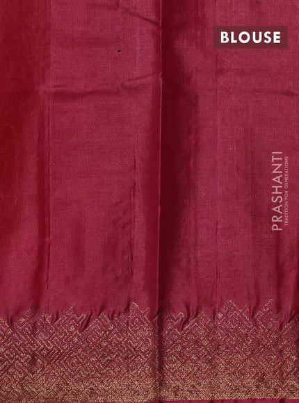 Mustard  & Maroon Banarasi Tussar Silk Saree