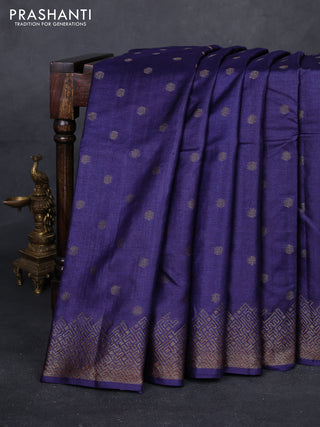 Blue & Maroon Banarasi Tussar Silk Saree