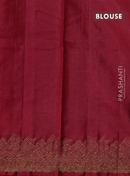 Blue & Maroon Banarasi Tussar Silk Saree