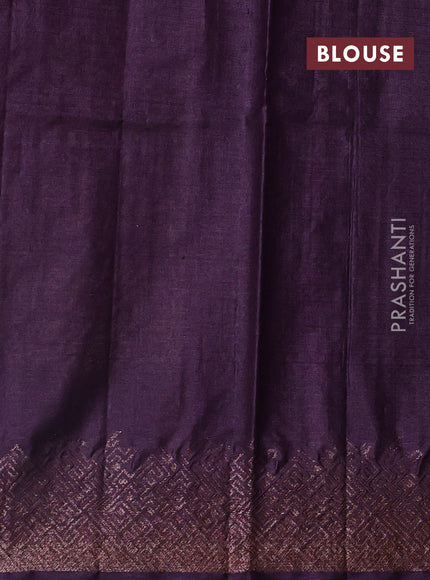 Mehendi Green & Purple Banarasi Tussar Silk Saree