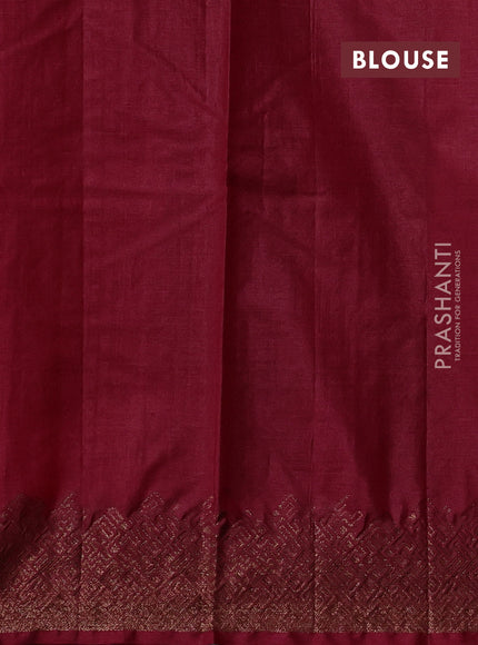 Brown & Maroon Banarasi Tussar Silk Saree
