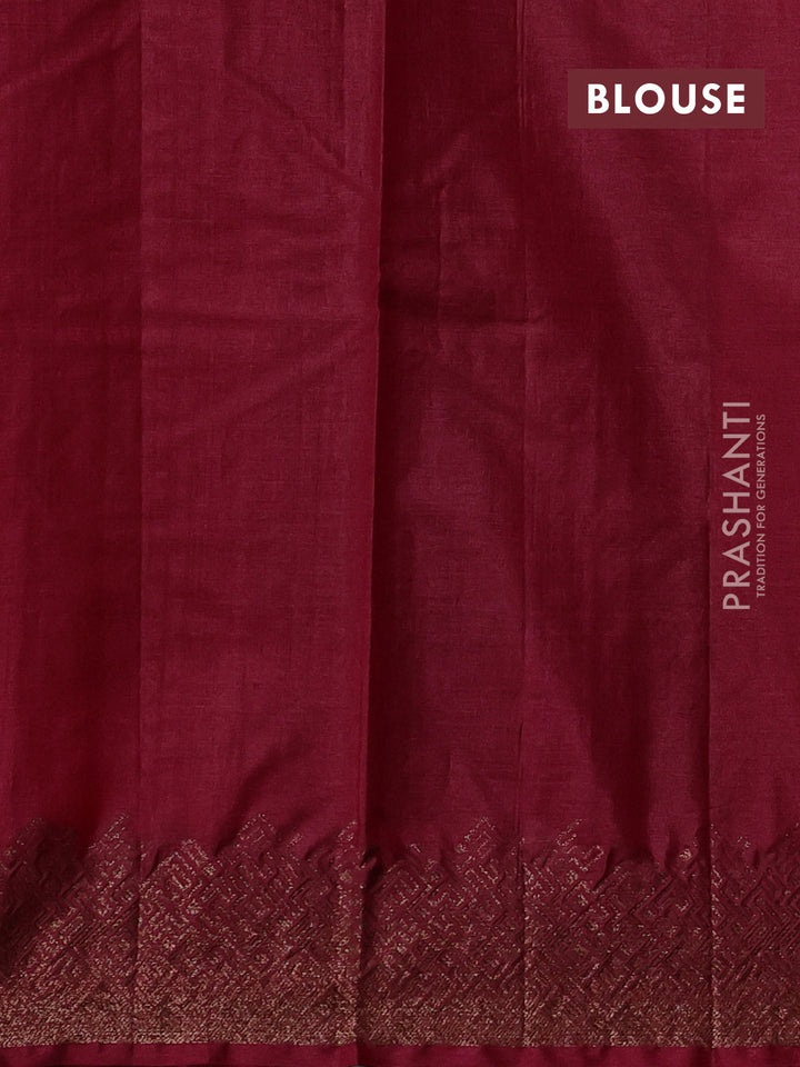 Brown & Maroon Banarasi Tussar Silk Saree