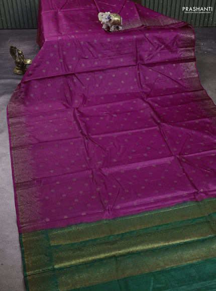 Pink & Green Banarasi Tussar Silk Saree