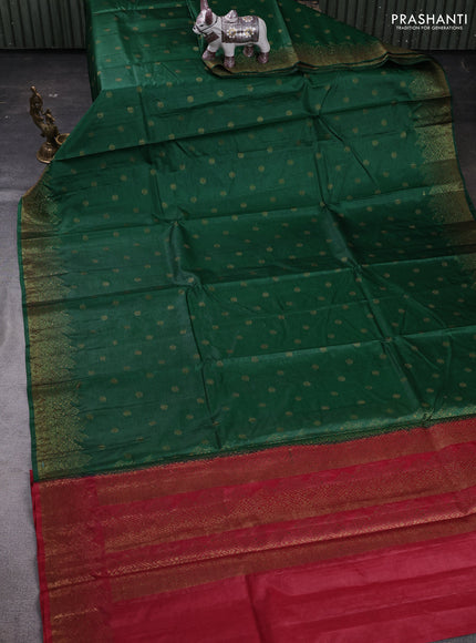 Green & Maroon Banarasi Tussar Silk Saree