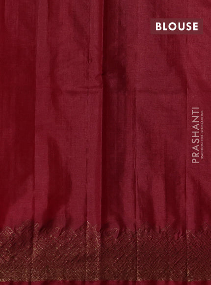 Green & Maroon Banarasi Tussar Silk Saree