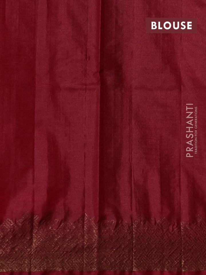 Green & Maroon Banarasi Tussar Silk Saree
