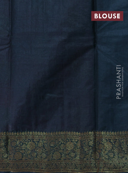 Maroon & Peacock Green Banarasi Tussar Silk Saree