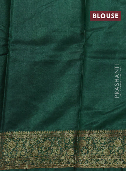 Purple & Green Banarasi Tussar Silk Saree