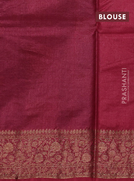 Blue & Maroon Banarasi Tussar Silk Saree