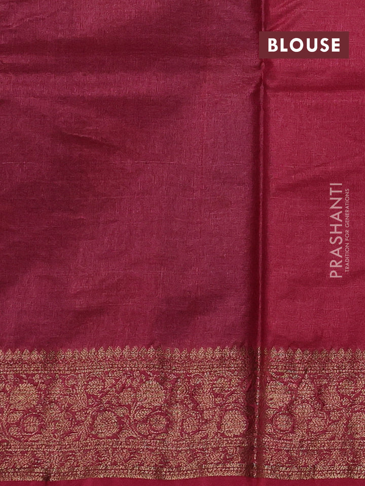 Blue & Maroon Banarasi Tussar Silk Saree
