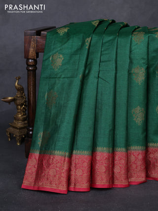 Green & Maroon Banarasi Tussar Silk Saree