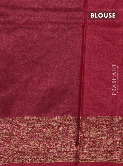 Green & Maroon Banarasi Tussar Silk Saree