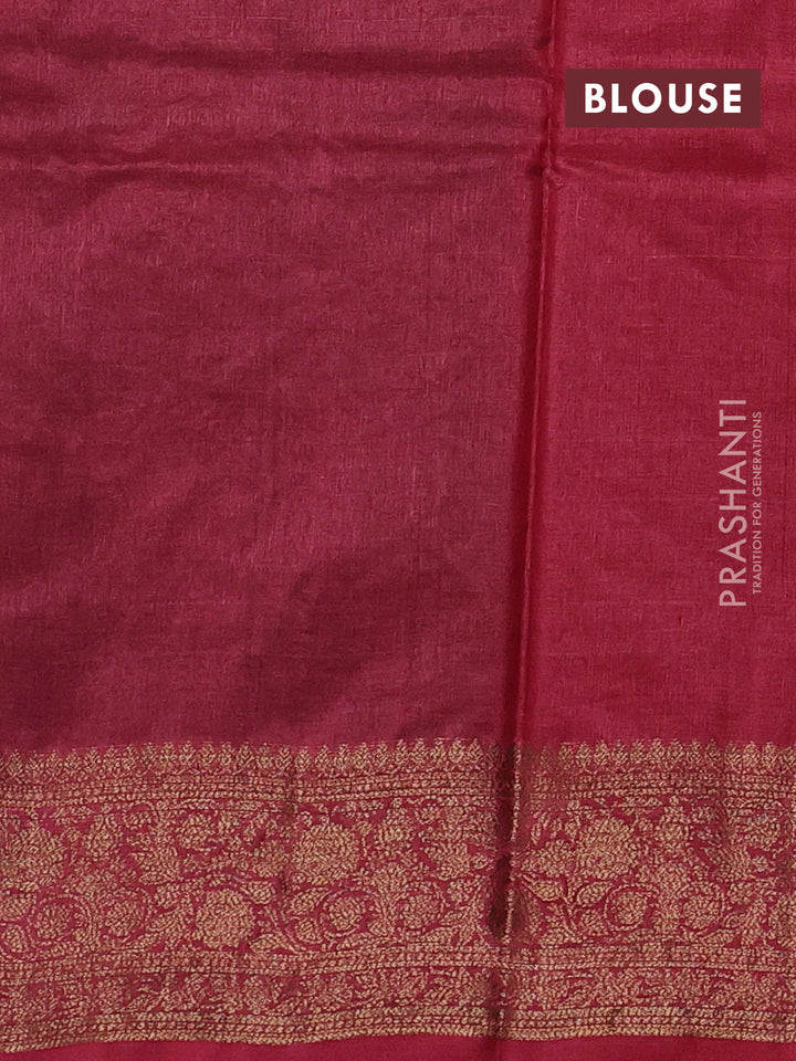 Green & Maroon Banarasi Tussar Silk Saree