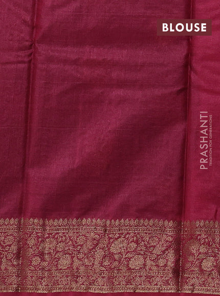 Coffee Brown & Maroon Banarasi Tussar Silk Saree