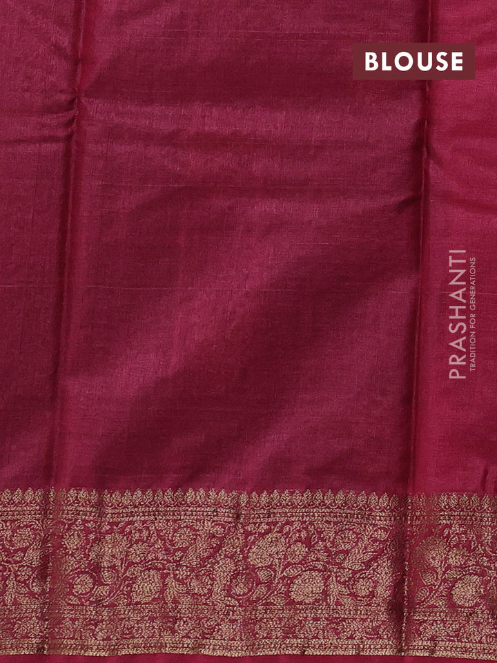 Coffee Brown & Maroon Banarasi Tussar Silk Saree