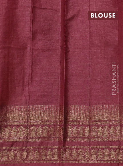 Mehendi Green & Pastel Brown Banarasi Tussar Silk Saree