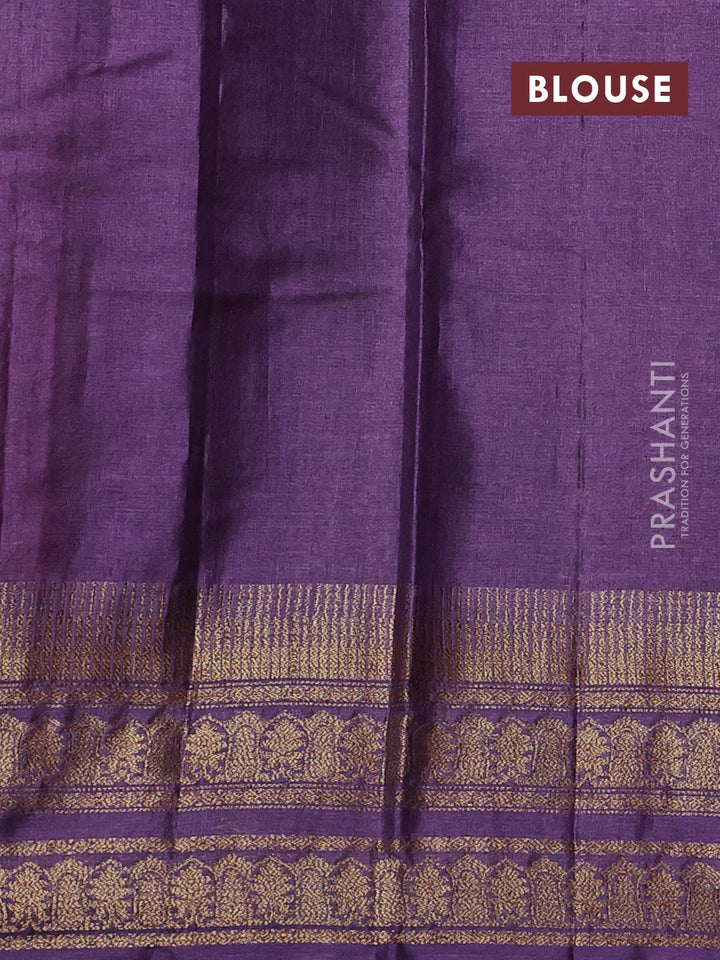 Maroon & Purple Banarasi Tussar Silk Saree