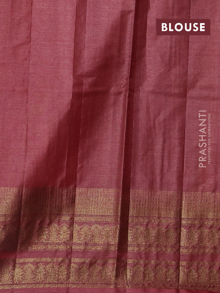 Brown & Rust Banarasi Tussar Silk Saree