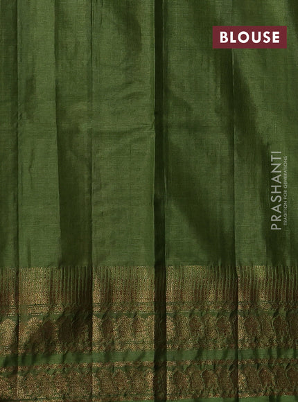 Purple & Green Banarasi Tussar Silk Saree