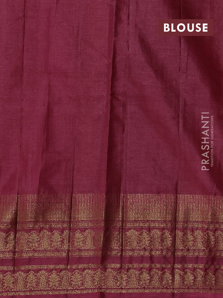 Blue & Maroon Banarasi Tussar Silk Saree