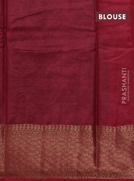 Green & Maroon Banarasi Tussar Silk Saree