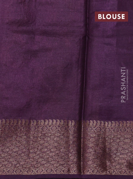 Mehendi Green & Purple Banarasi Tussar Silk Saree
