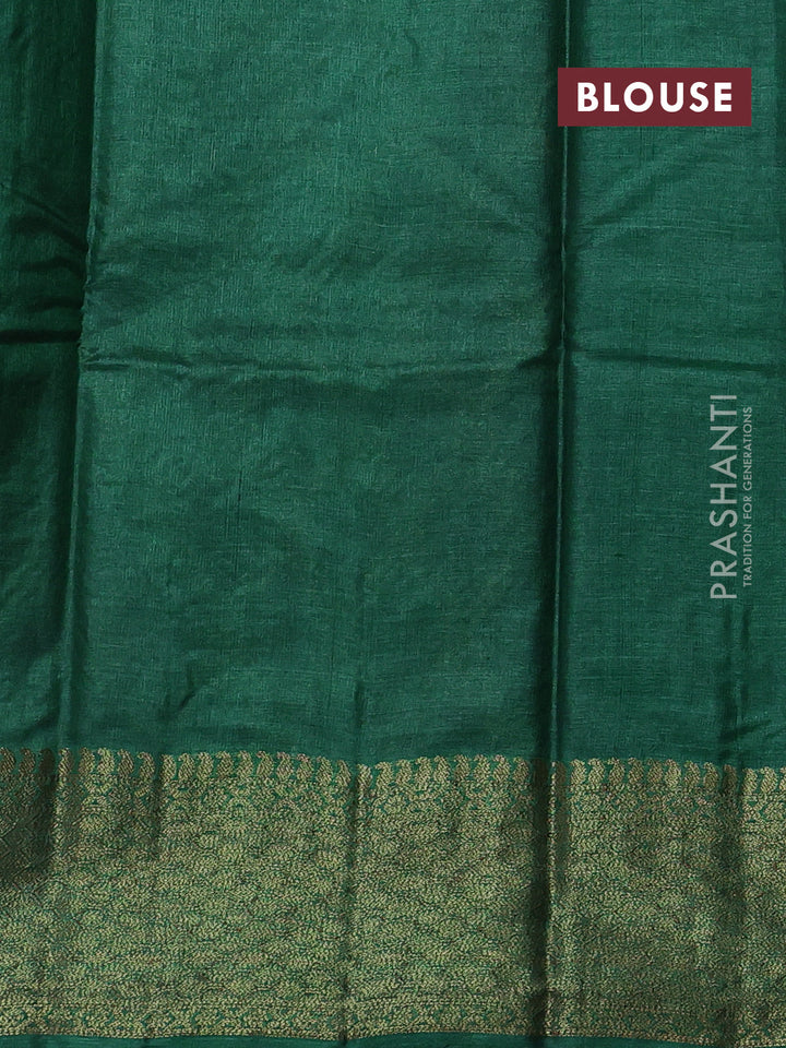Purple & Green Banarasi Tussar Silk Saree