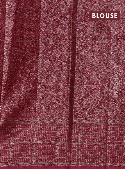 Coffee Brown & Maroon Banarasi Tussar Silk Saree