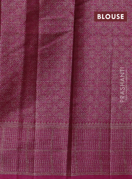Peacock Blue & Pink Banarasi Tussar Silk Saree