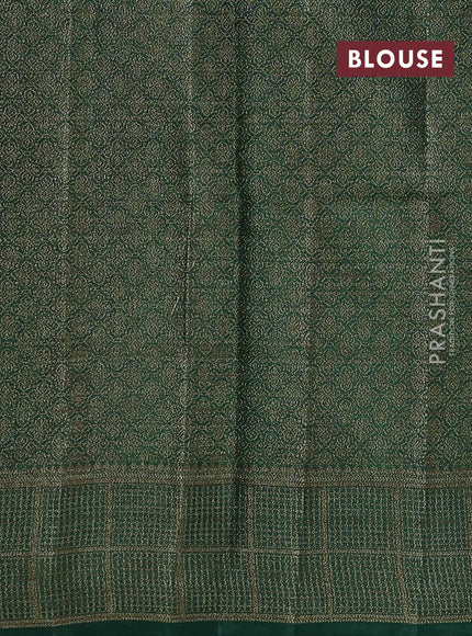 Wine & Green Banarasi Tussar Silk Saree