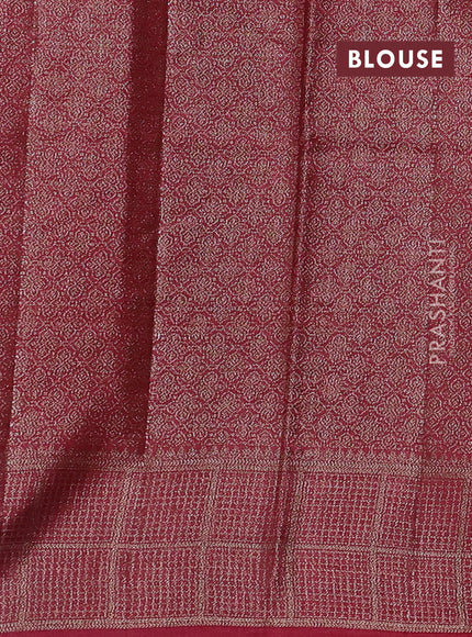 Mustard  & Maroon Banarasi Tussar Silk Saree