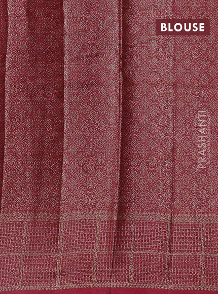Green & Maroon Banarasi Tussar Silk Saree