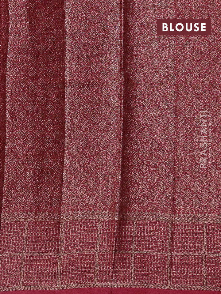 Green & Maroon Banarasi Tussar Silk Saree