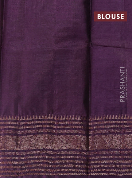 Mehendi Green & Purple Banarasi Tussar Silk Saree