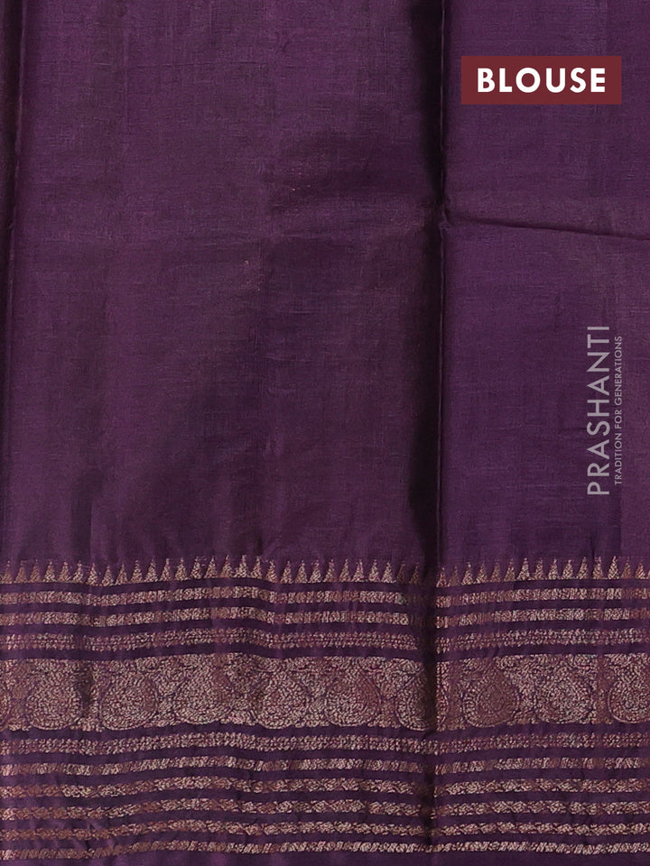 Mehendi Green & Purple Banarasi Tussar Silk Saree