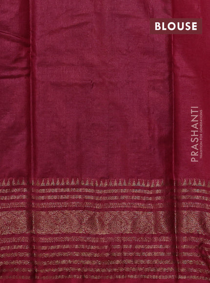 Coffee Brown & Maroon Banarasi Tussar Silk Saree