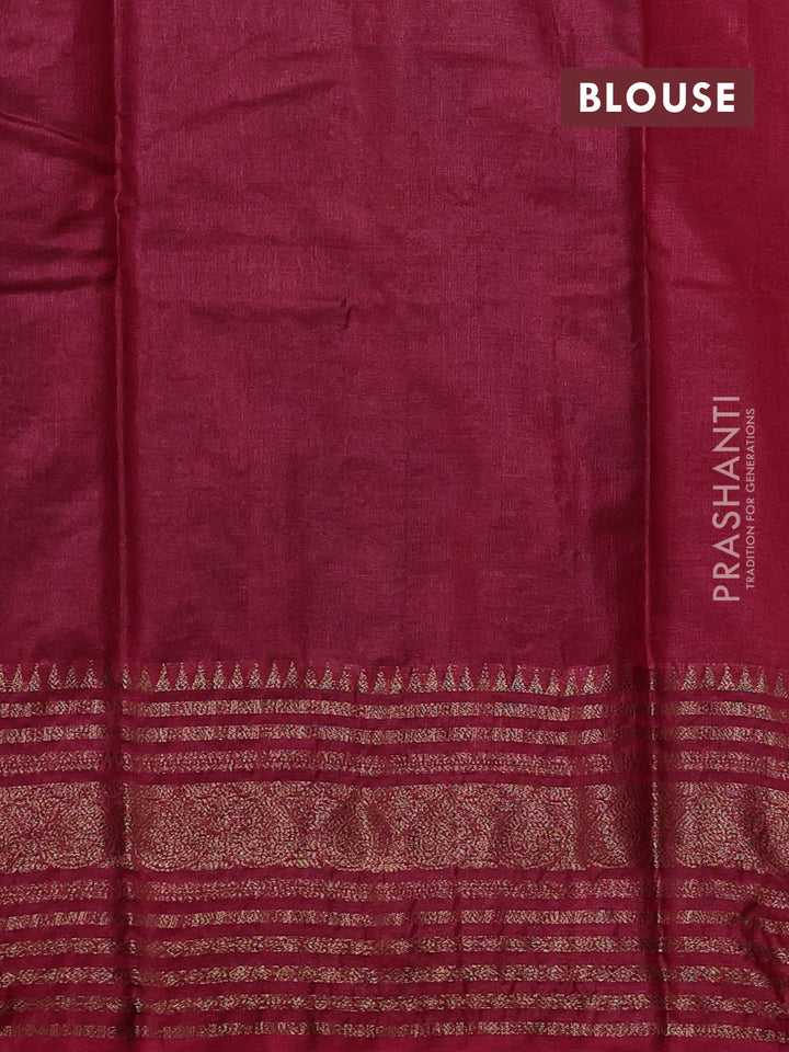 Coffee Brown & Maroon Banarasi Tussar Silk Saree
