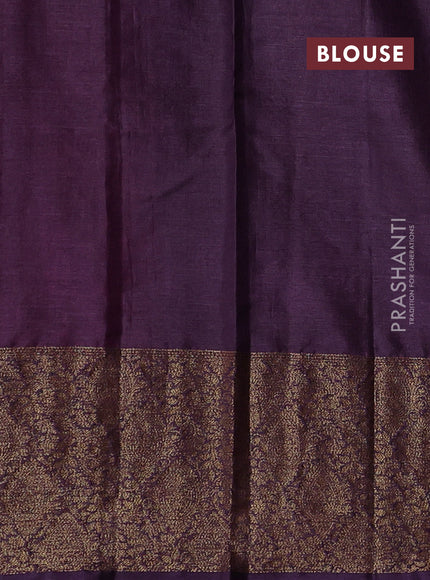 Maroon & Purple Banarasi Tussar Silk Saree