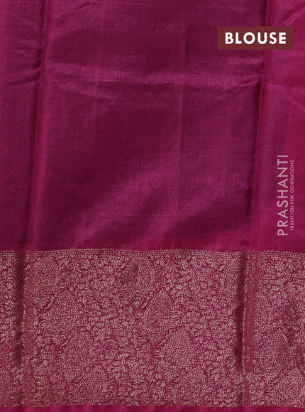 Peacock Blue & Pink Banarasi Tussar Silk Saree
